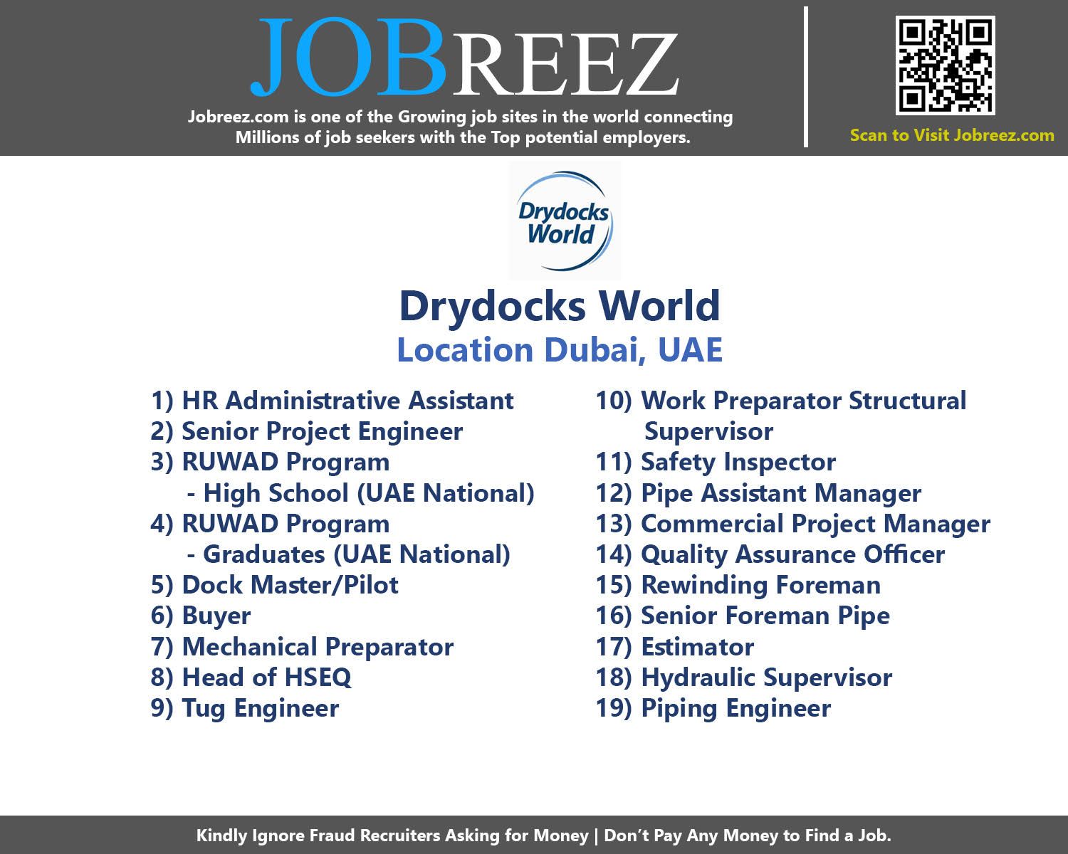 Drydocks World Dubai – Multiple Vacancies