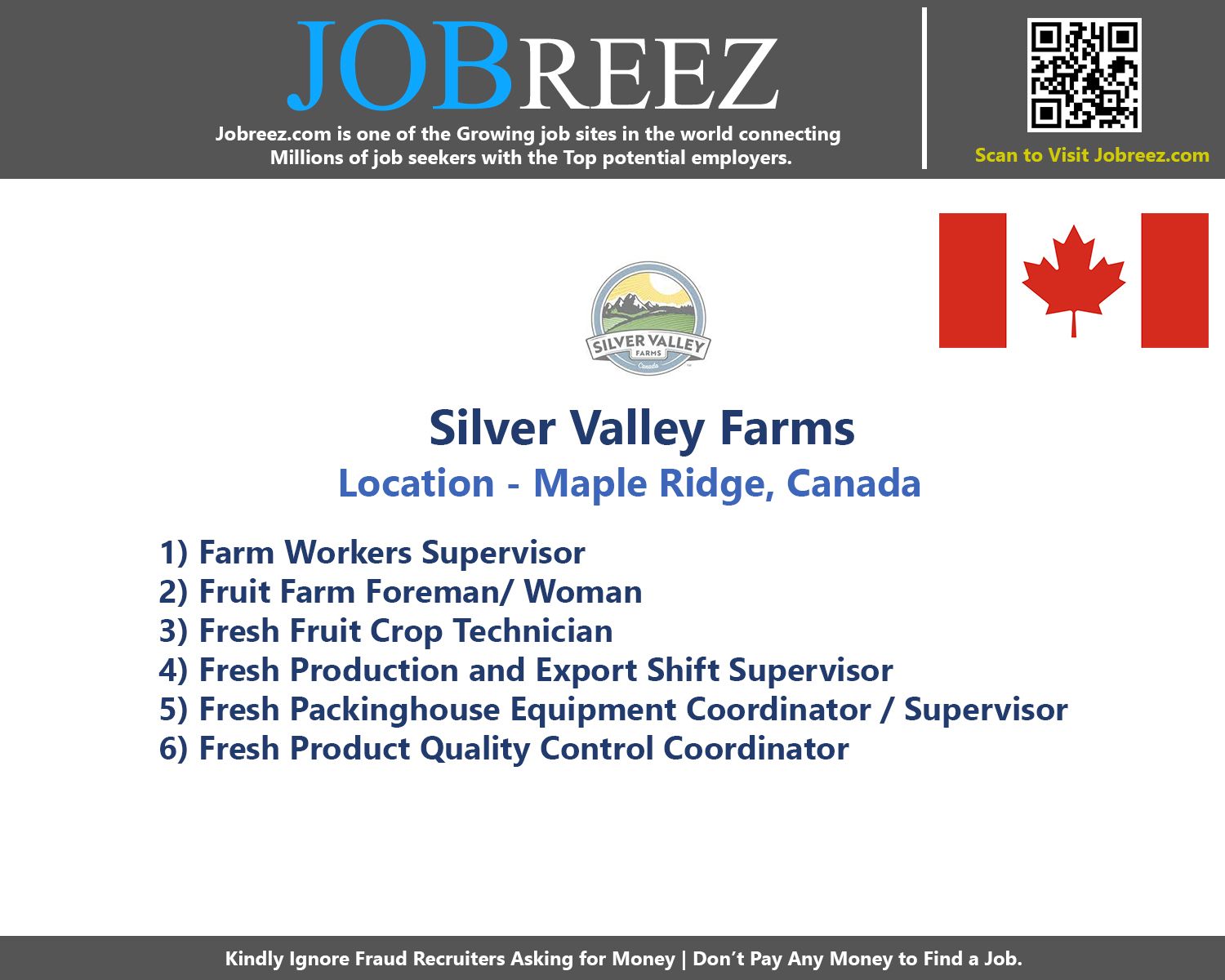 Silver Valley Farms - Multiple Vacancies - Canada