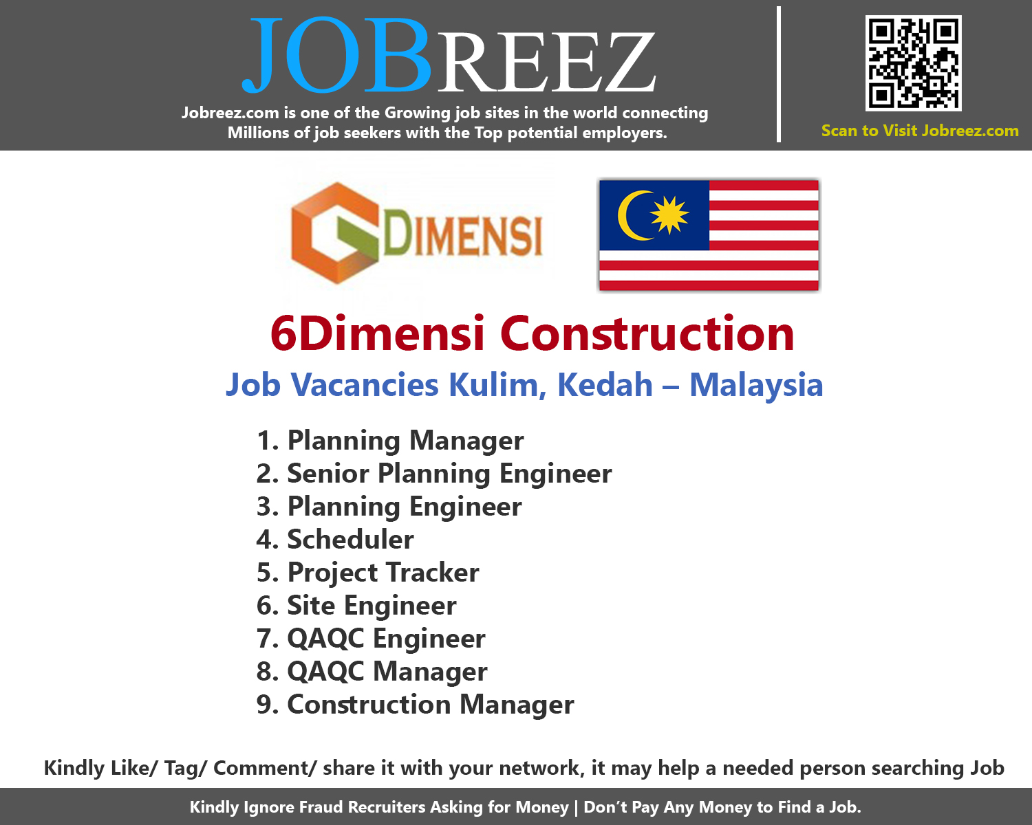 6Dimensi Construction Job Vacancies Kulim, Kedah – Malaysia