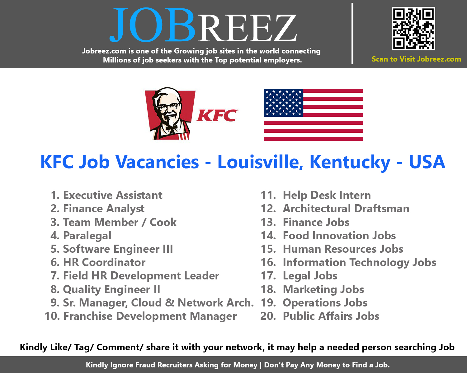 KFC Job Vacancies - Louisville, Kentucky - USA