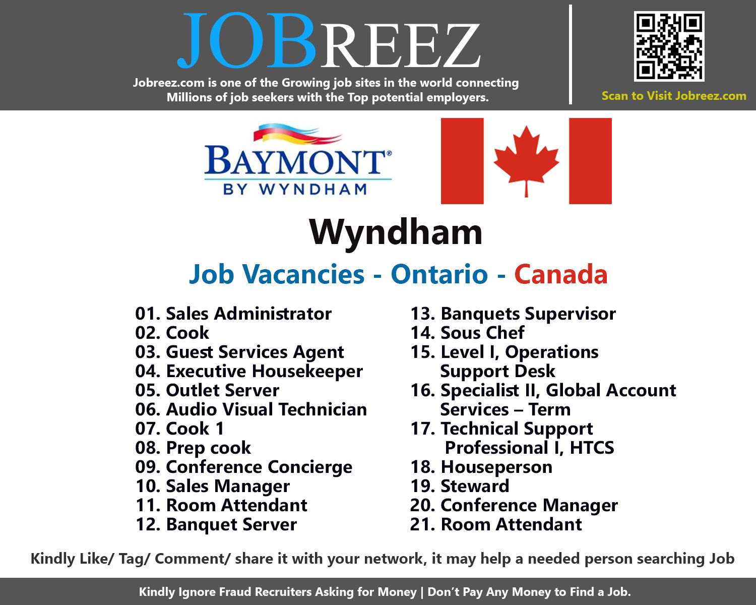 Wyndham Job Vacancies - Ontario - Canada. Also, We are going to describe to you the ways to get a job in Wyndham Job Vacancies - Ontario - Canada.