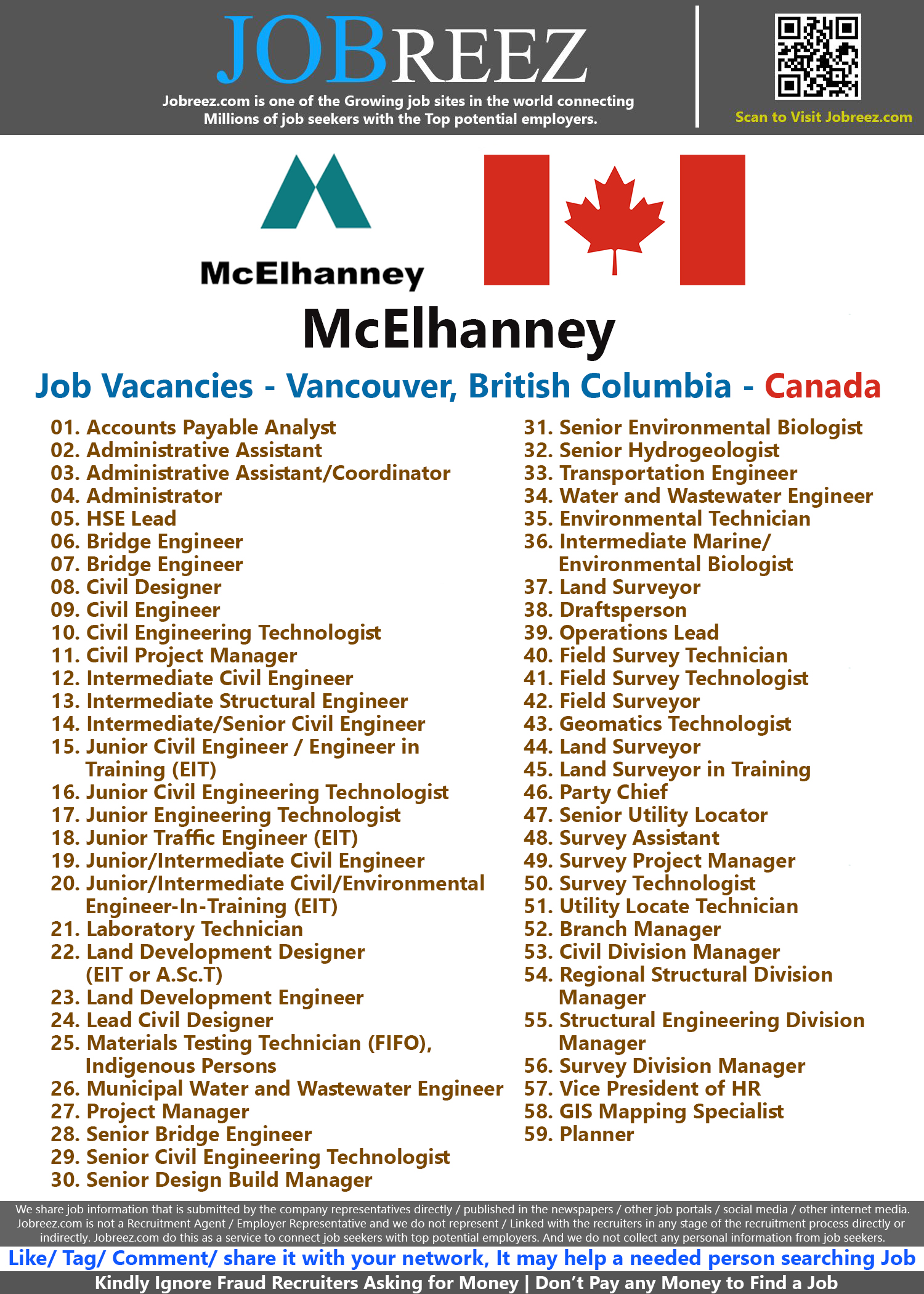 McElhanney Job Vacancies - Vancouver, British Columbia, Canada