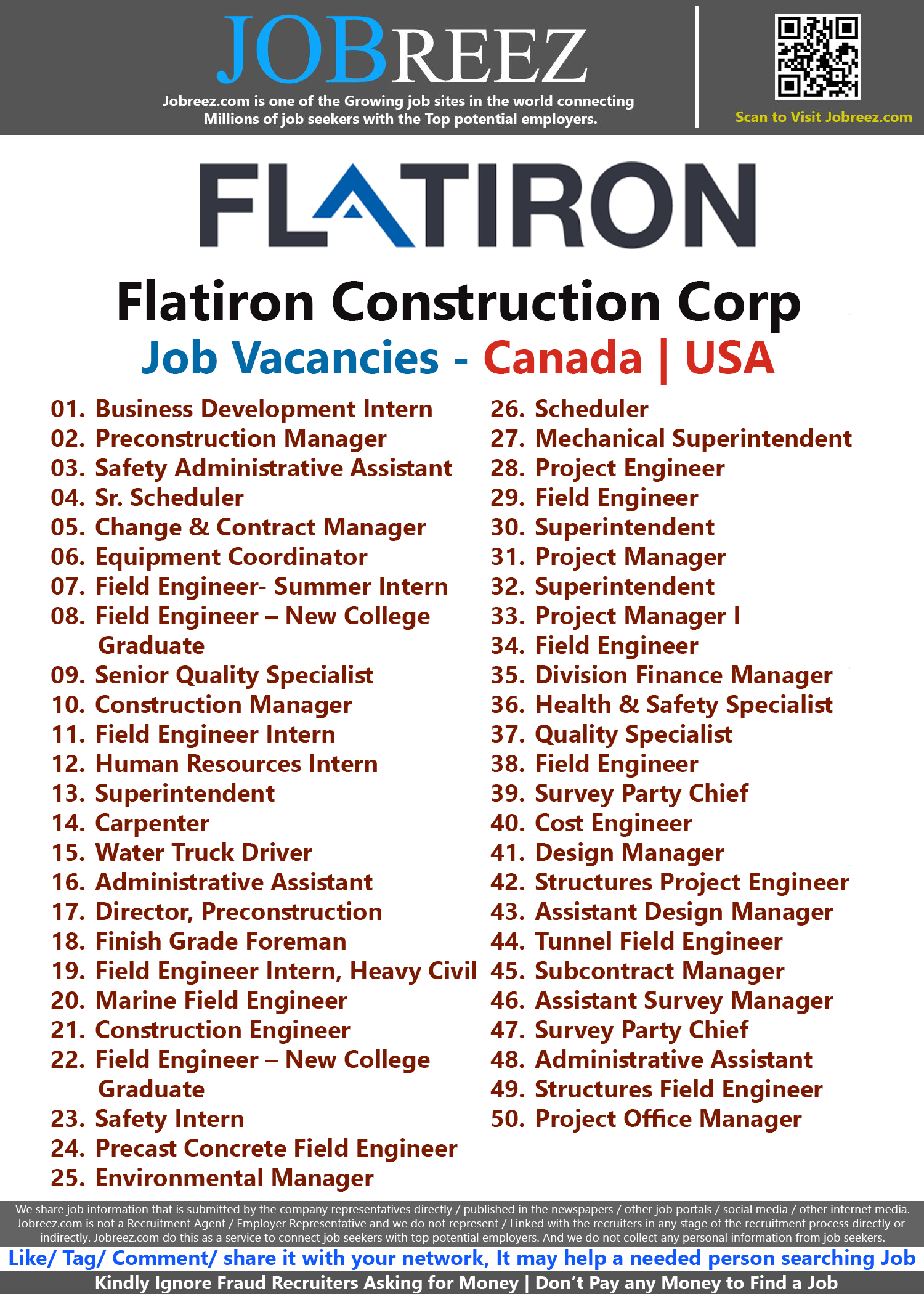 Flatiron Construction Corp Job Vacancies - Canada | USA